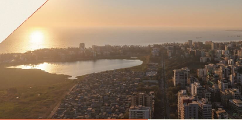 Top view of iconic commercial tower at Ajod Realty – Juhu