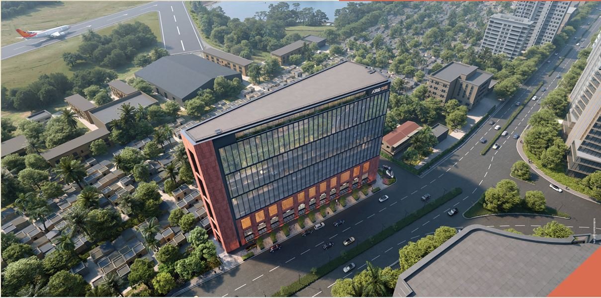 Top view of iconic commercial tower at Ajod Realty – Juhu